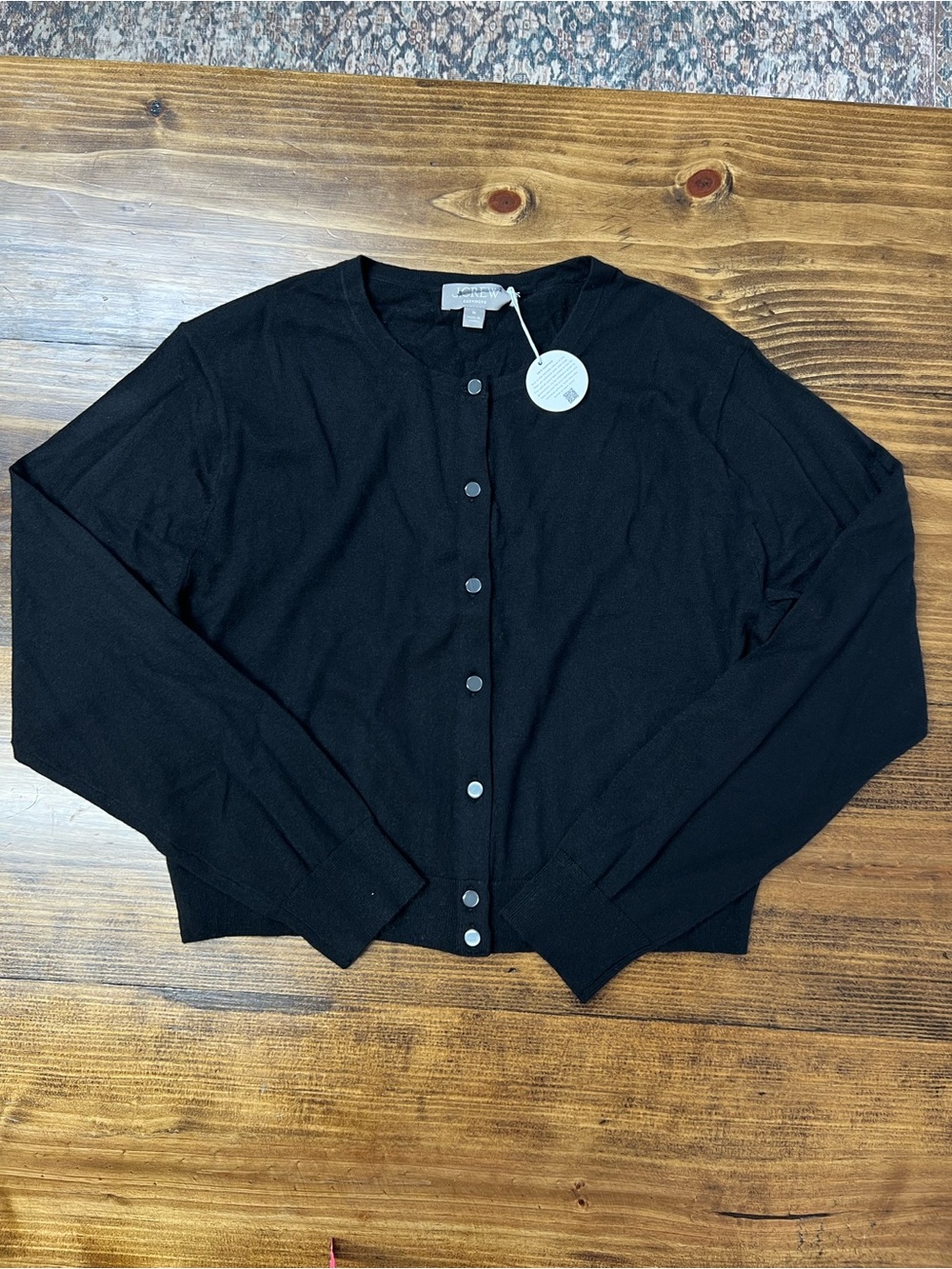 J. Crew Featherweight cashmere cardigan in Black Size Medium - Picture 5 of 10